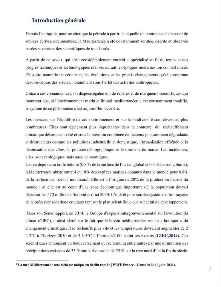 Etude de la circulation marine dans le bassin ouest Algérien