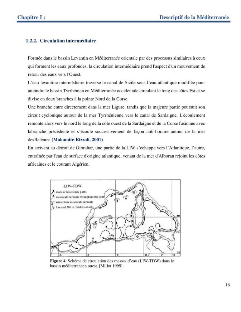 Etude de la circulation marine dans le bassin ouest Algérien
