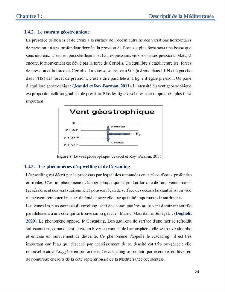 Etude de la circulation marine dans le bassin ouest Algérien