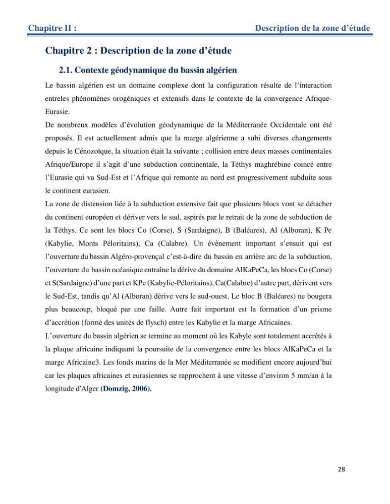 Etude de la circulation marine dans le bassin ouest Algérien