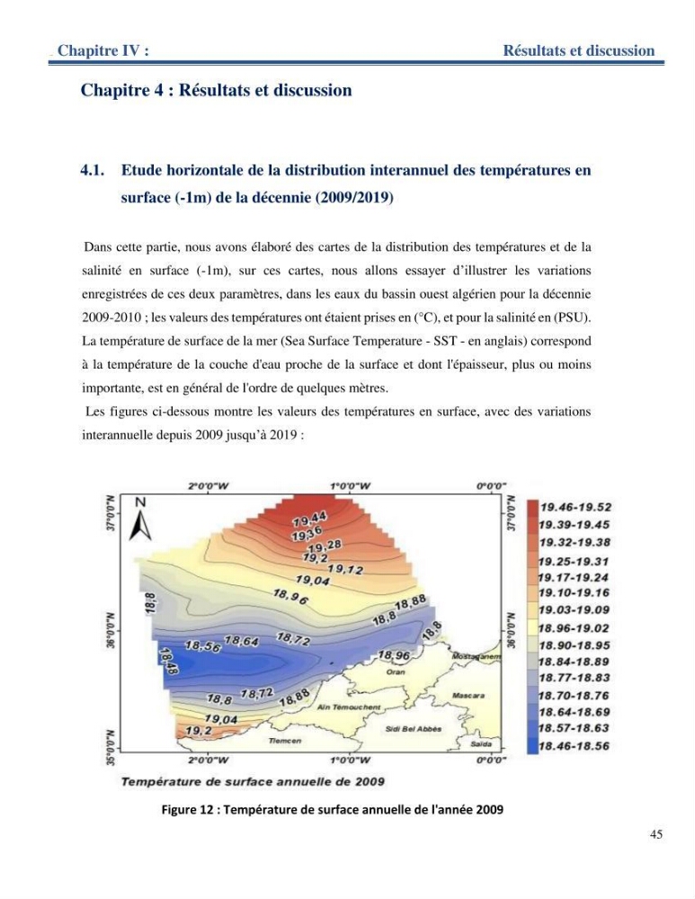 Etude de la circulation marine dans le bassin ouest Algérien