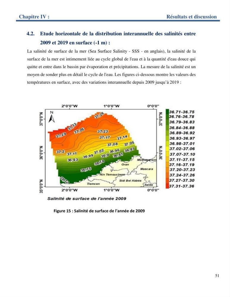 Etude de la circulation marine dans le bassin ouest Algérien