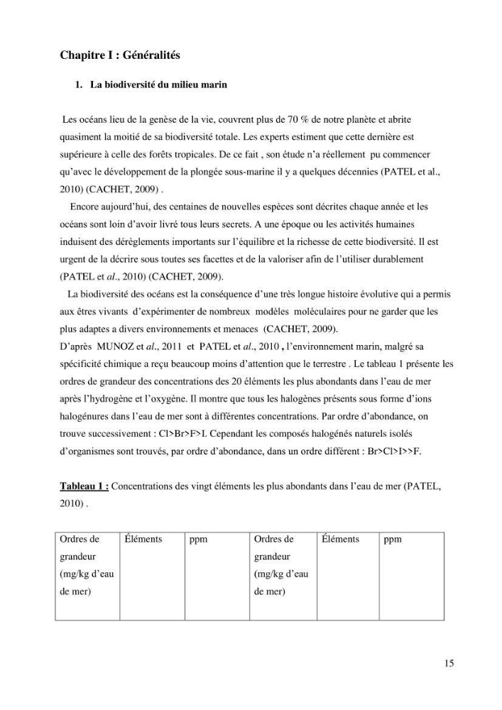 Extraction des métabolites secondaires de l\'éponge cultive Crambe Crambe