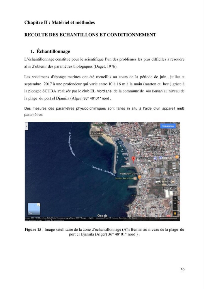 Extraction des métabolites secondaires de l\'éponge cultive Crambe Crambe