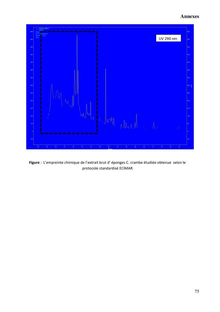 Extraction des métabolites secondaires de l\'éponge cultive Crambe Crambe