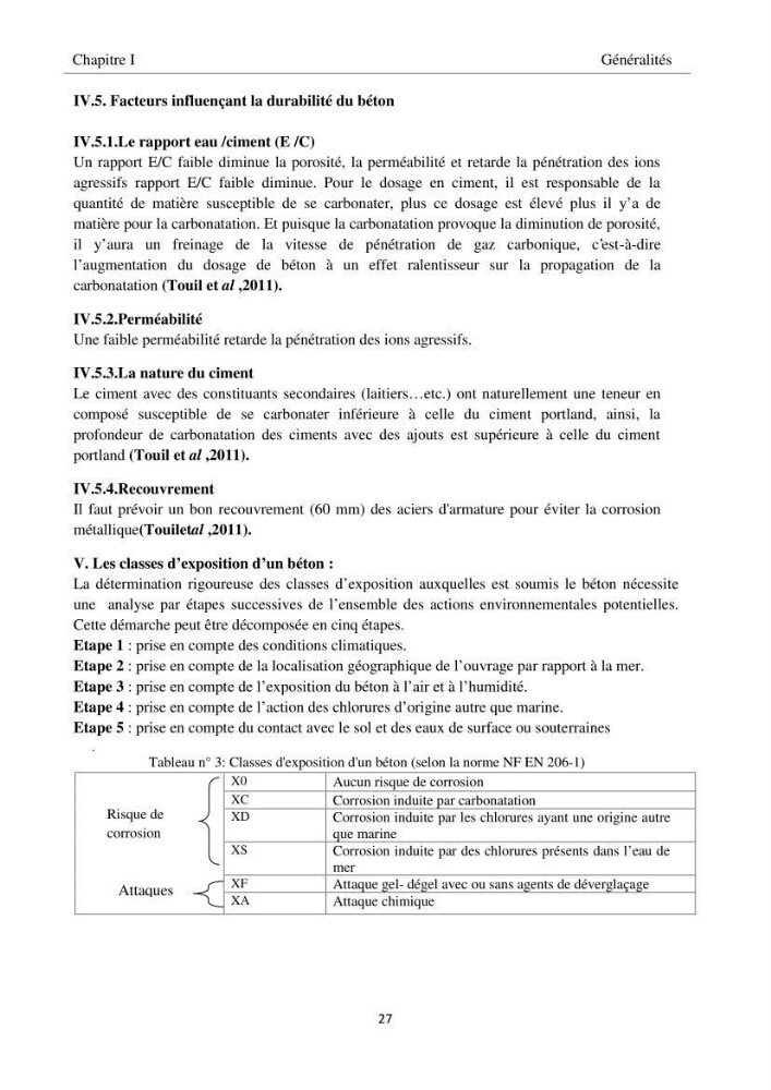 Impact de milieu marin sur la qualité du béton