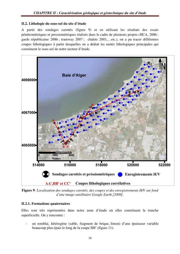 Evaluation des fréquences de résonnance du sol de l\'est de la baie d\'Alger par la méthode H/V-bruit de fond