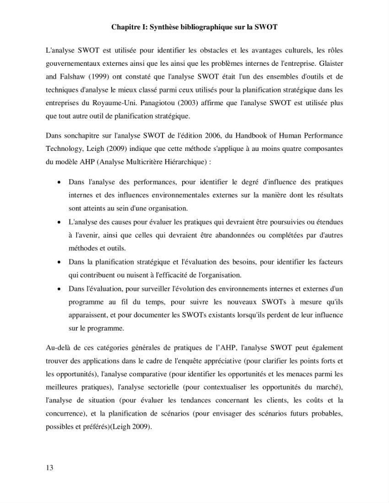 Contribution à l’analyse SWOT(Strengths, Weaknesses, Opportunities, Threats)comme outil d’aide à la décision: Cas de la pêcherie Chalutière de la wilaya de Tipaza