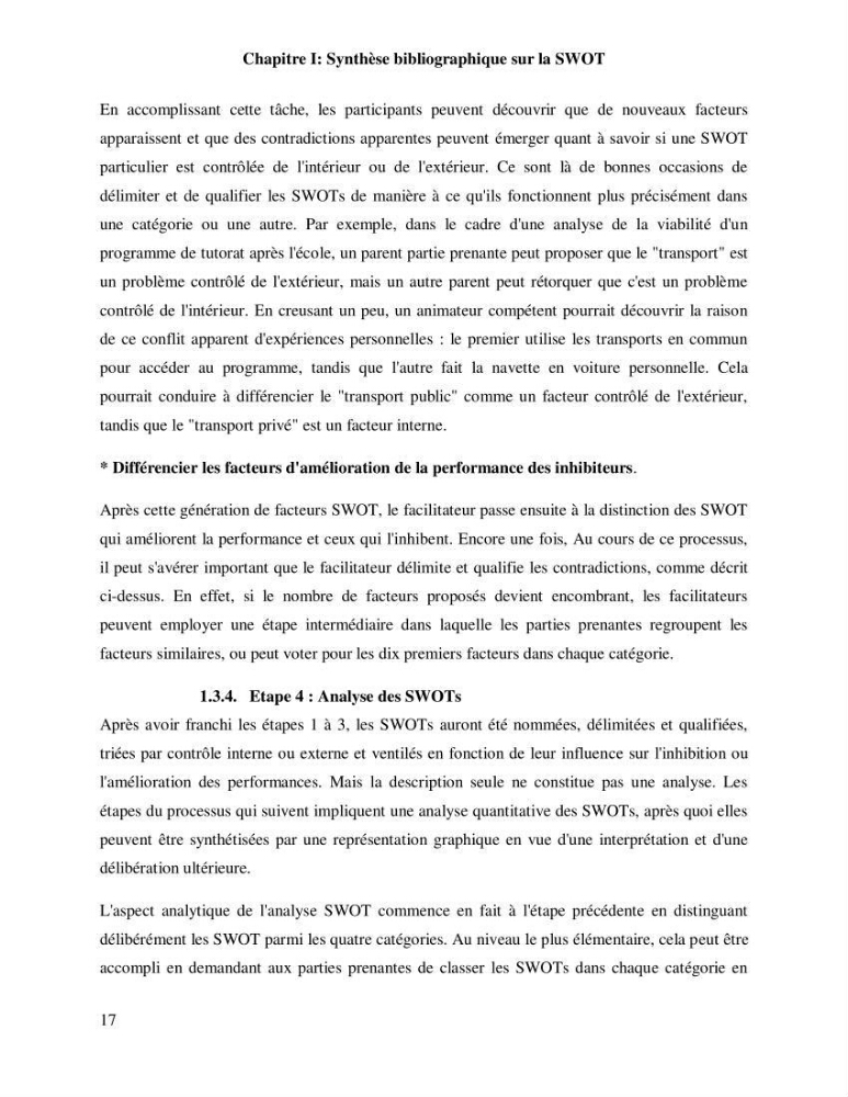 Contribution à l’analyse SWOT(Strengths, Weaknesses, Opportunities, Threats)comme outil d’aide à la décision: Cas de la pêcherie Chalutière de la wilaya de Tipaza