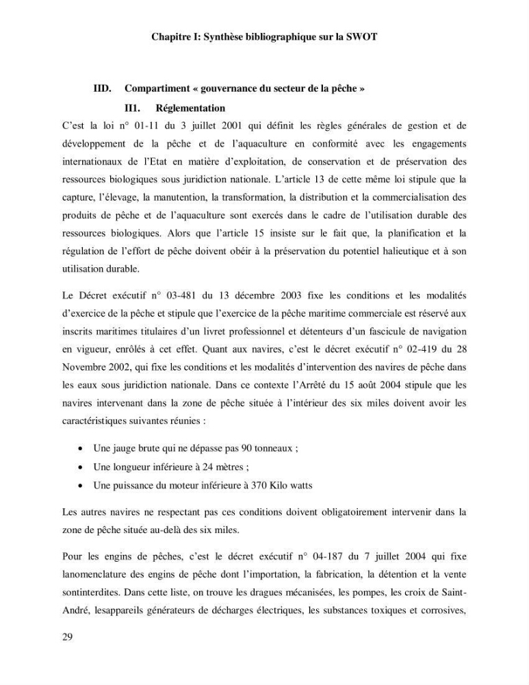 Contribution à l’analyse SWOT(Strengths, Weaknesses, Opportunities, Threats)comme outil d’aide à la décision: Cas de la pêcherie Chalutière de la wilaya de Tipaza