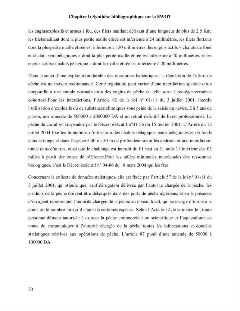 Contribution à l’analyse SWOT(Strengths, Weaknesses, Opportunities, Threats)comme outil d’aide à la décision: Cas de la pêcherie Chalutière de la wilaya de Tipaza