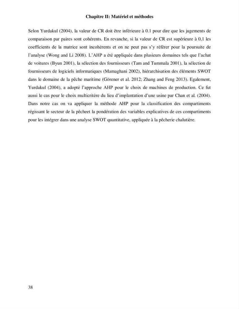 Contribution à l’analyse SWOT(Strengths, Weaknesses, Opportunities, Threats)comme outil d’aide à la décision: Cas de la pêcherie Chalutière de la wilaya de Tipaza