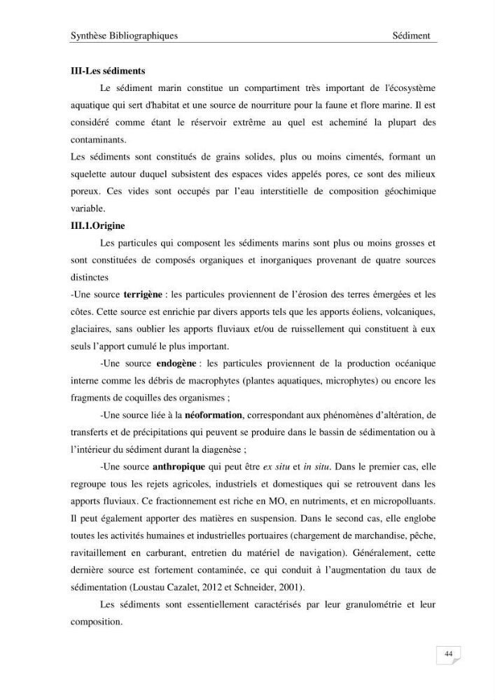 Les radioéléments et l\'historique de la contamination dans les sédiments de la côte algéroise :