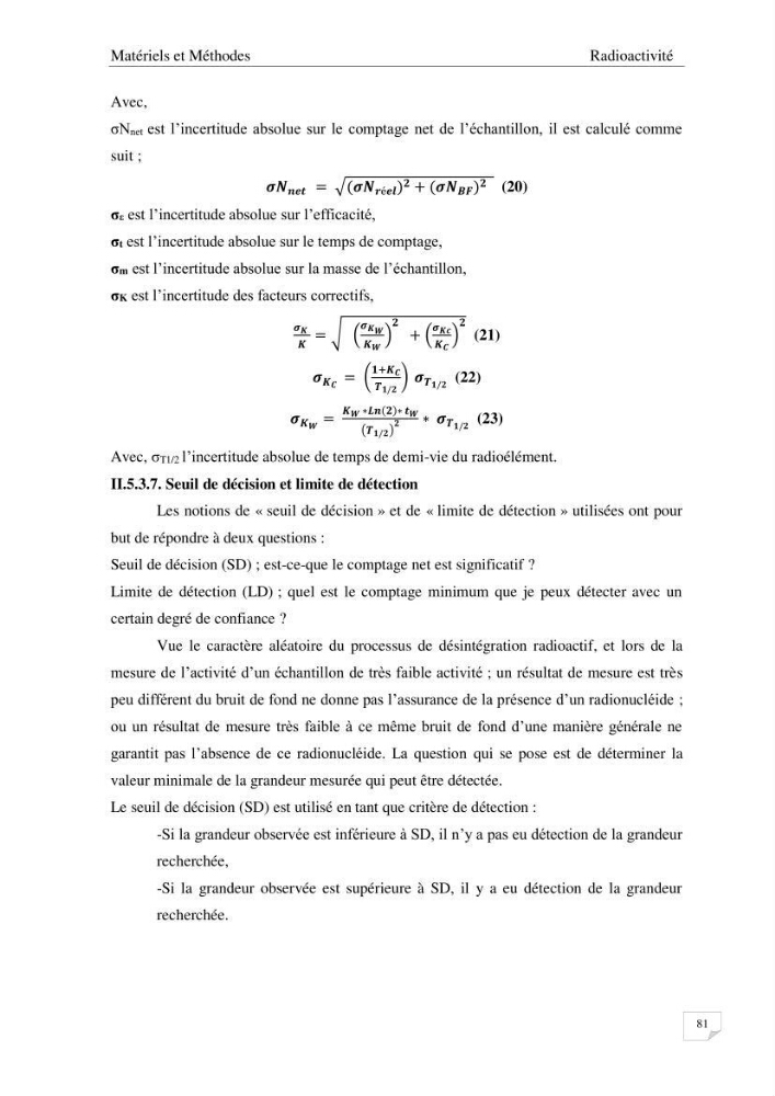 Les radioéléments et l\'historique de la contamination dans les sédiments de la côte algéroise :
