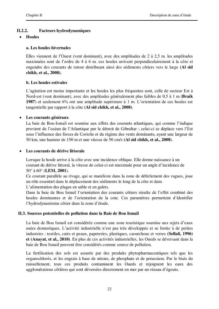 Contribution à l\'étude des paramètres physico-chimiques et de pollution dans l\'eau et dans le sédiment