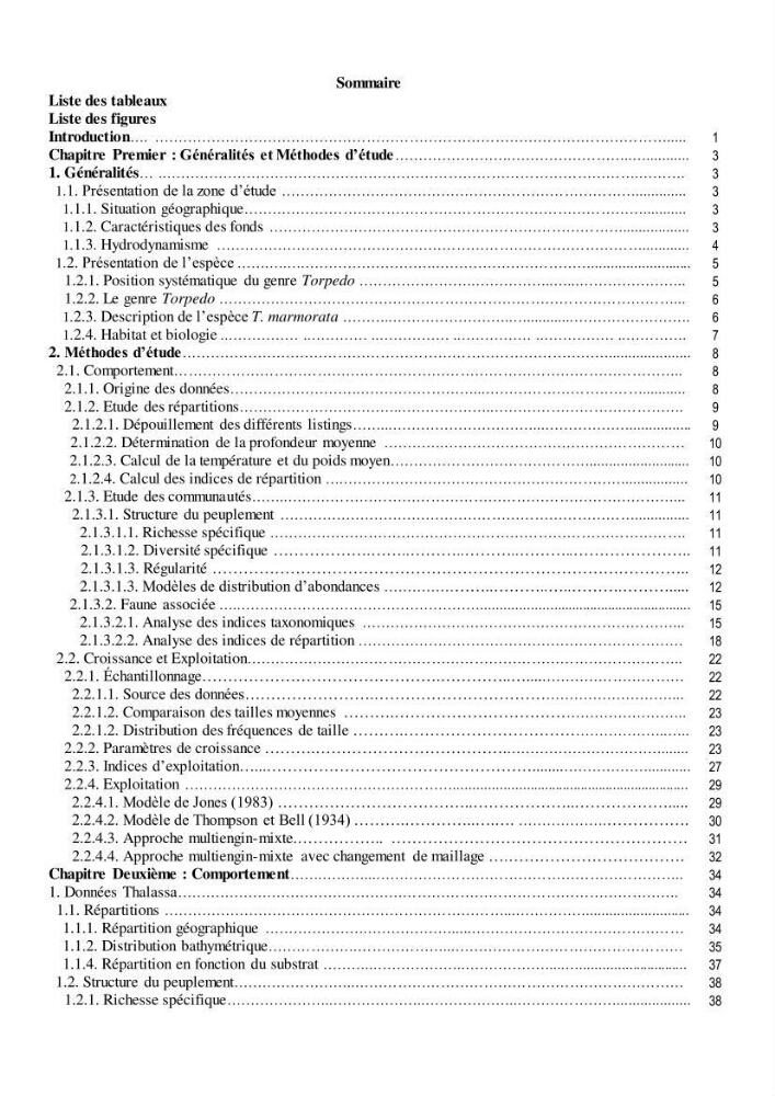 Comportement, Croissance et Exploitation de Torpedo marmorata Risso, 1810 (CHONDRICHTHYENS, TORPEDINIDAE) dans le bassin Algérien: