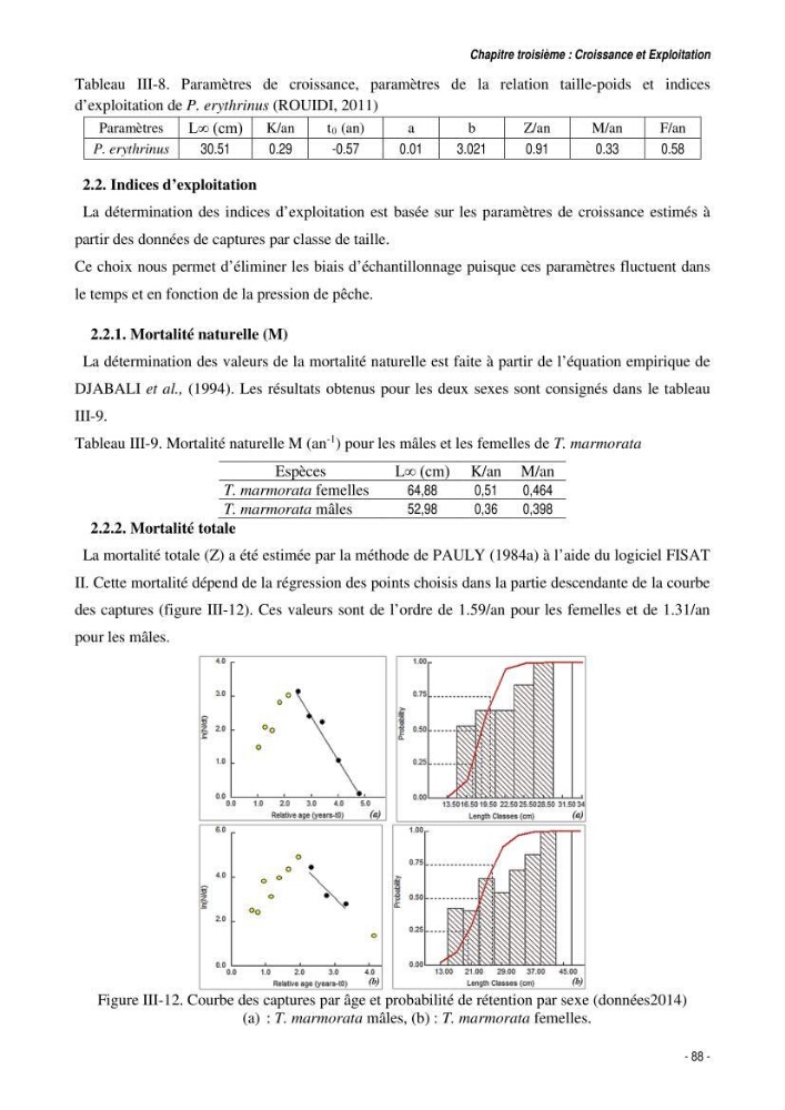 Comportement, Croissance et Exploitation de Torpedo marmorata Risso, 1810 (CHONDRICHTHYENS, TORPEDINIDAE) dans le bassin Algérien: