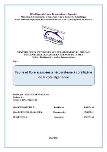 Faune et flore associées à l’écosystème à coralligène de la côte algérienne Faune et flore associées à l’écosystème à coralligène de la côte algérienne
