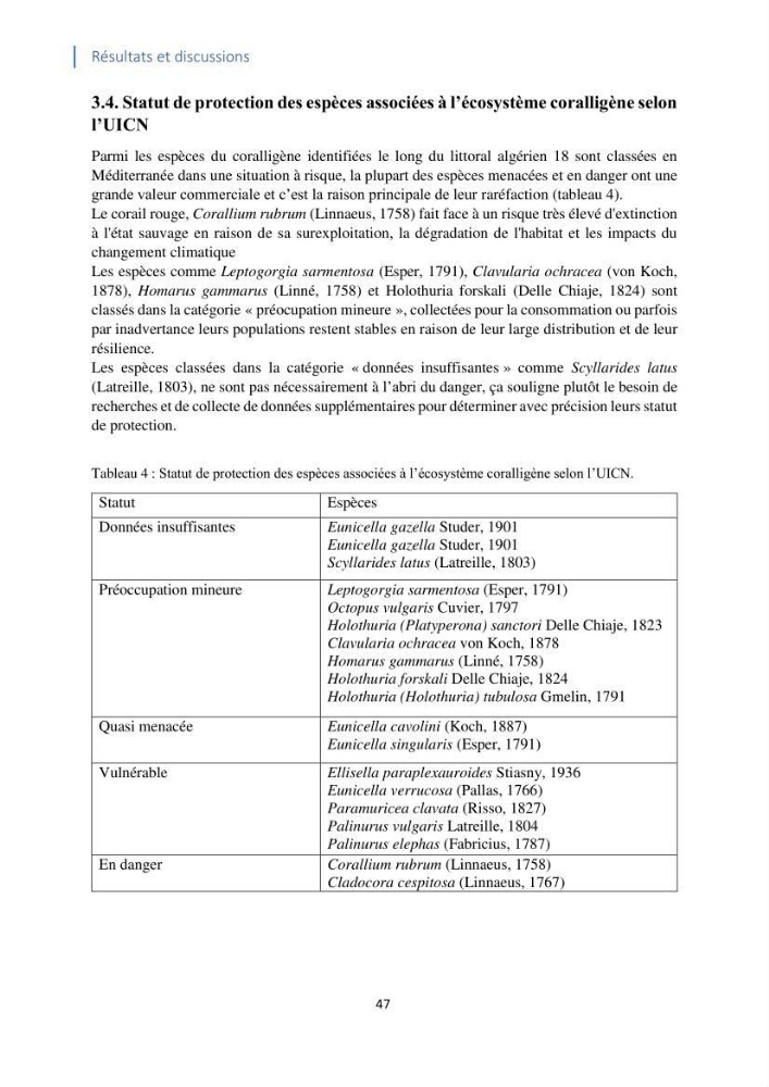 Faune et flore associées à l’écosystème à coralligène de la côte algérienne