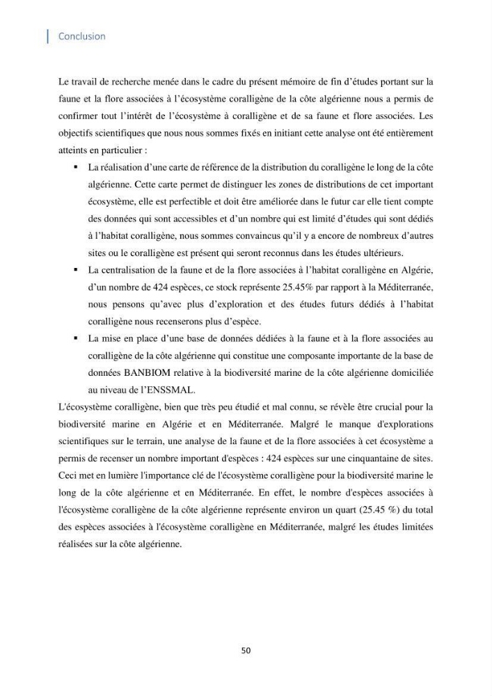 Faune et flore associées à l’écosystème à coralligène de la côte algérienne