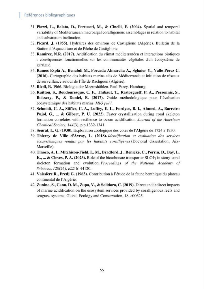 Faune et flore associées à l’écosystème à coralligène de la côte algérienne