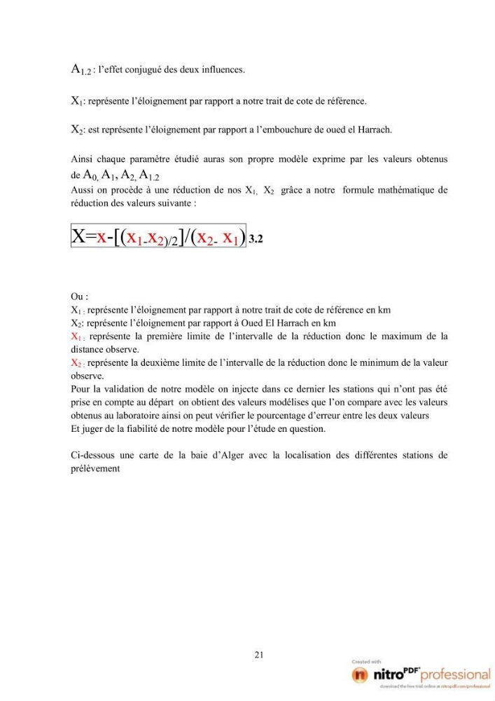 Modelisation spatio-temporelle de paramètres physicochimiques de la pollution en Baie d\'Alger