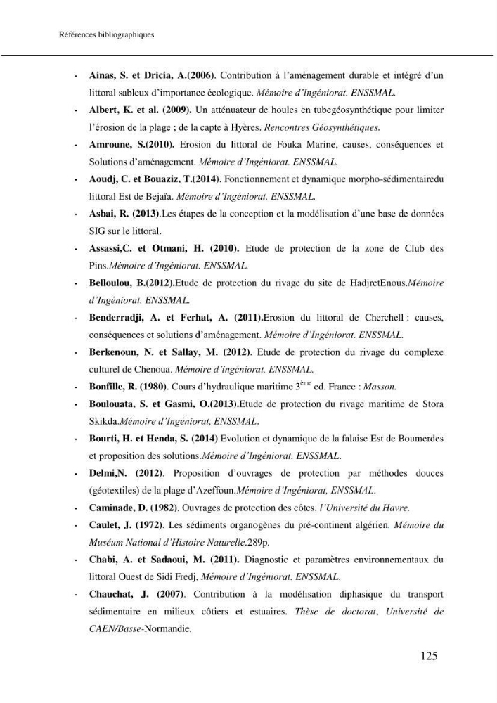 Aménagement et protection du rivage de Bir El djir-Oran