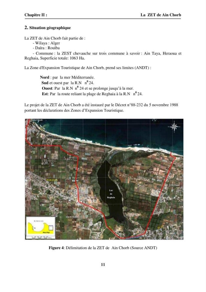 Aménagement intégré du rivage attenant à la ZET d\'Ain Chorb (Réghaia)