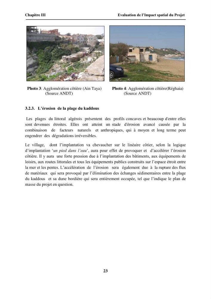 Aménagement intégré du rivage attenant à la ZET d\'Ain Chorb (Réghaia)
