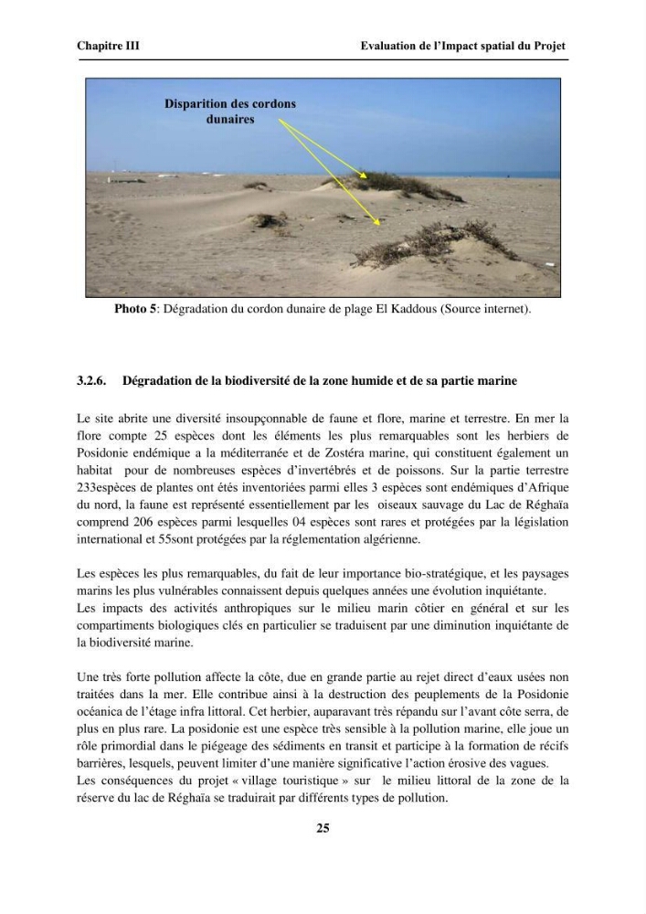 Aménagement intégré du rivage attenant à la ZET d\'Ain Chorb (Réghaia)