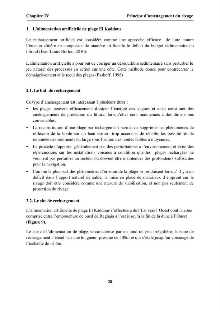 Aménagement intégré du rivage attenant à la ZET d\'Ain Chorb (Réghaia)