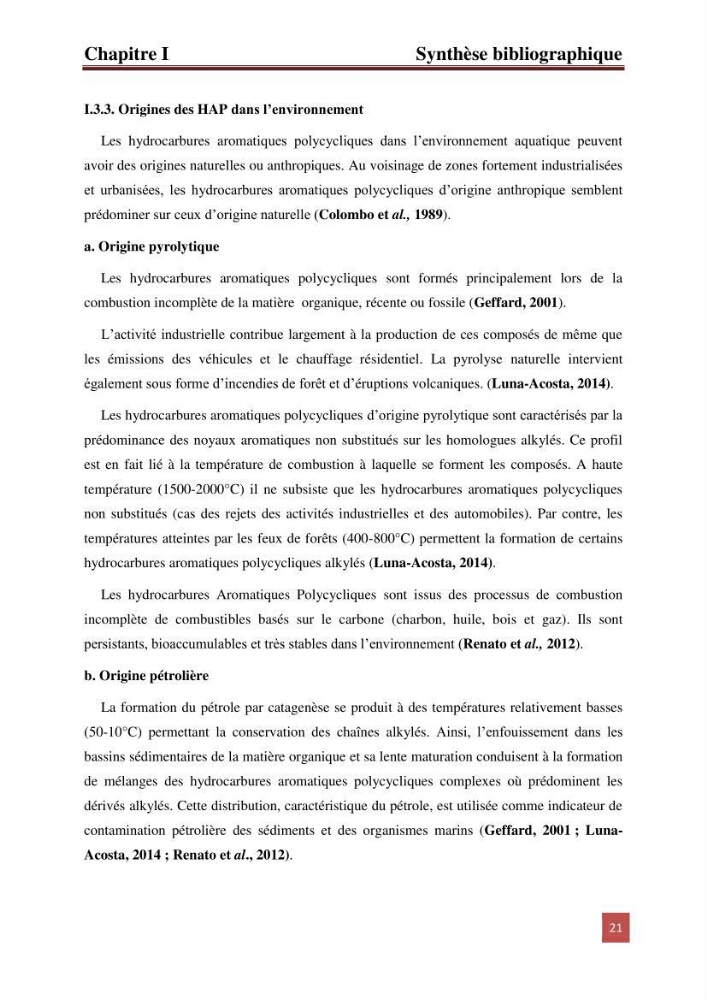 Evaluation du taux des hydrocarbures aromatiques polycycliques chez le mollusque Patella.sp et les moules du littoral Algérois