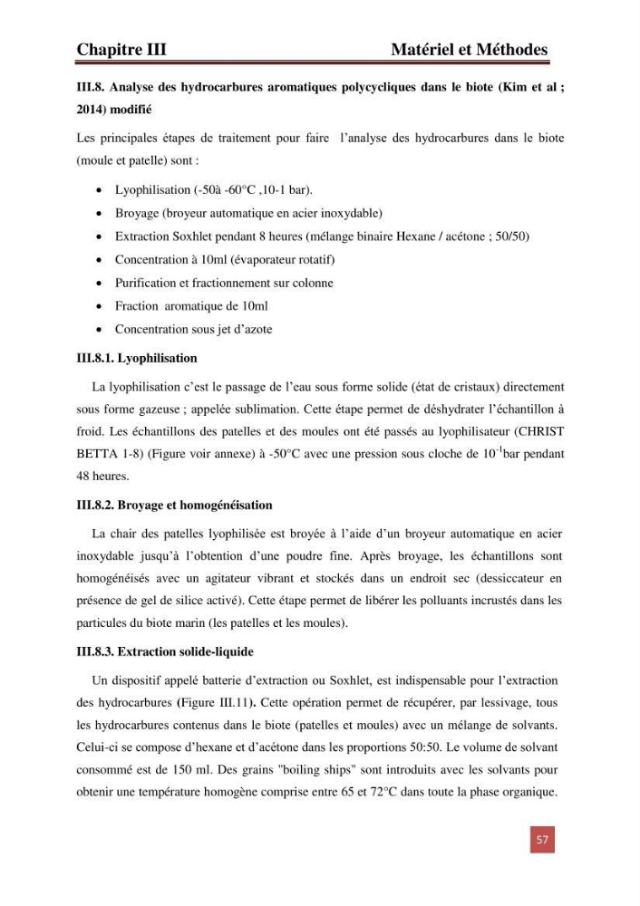 Evaluation du taux des hydrocarbures aromatiques polycycliques chez le mollusque Patella.sp et les moules du littoral Algérois