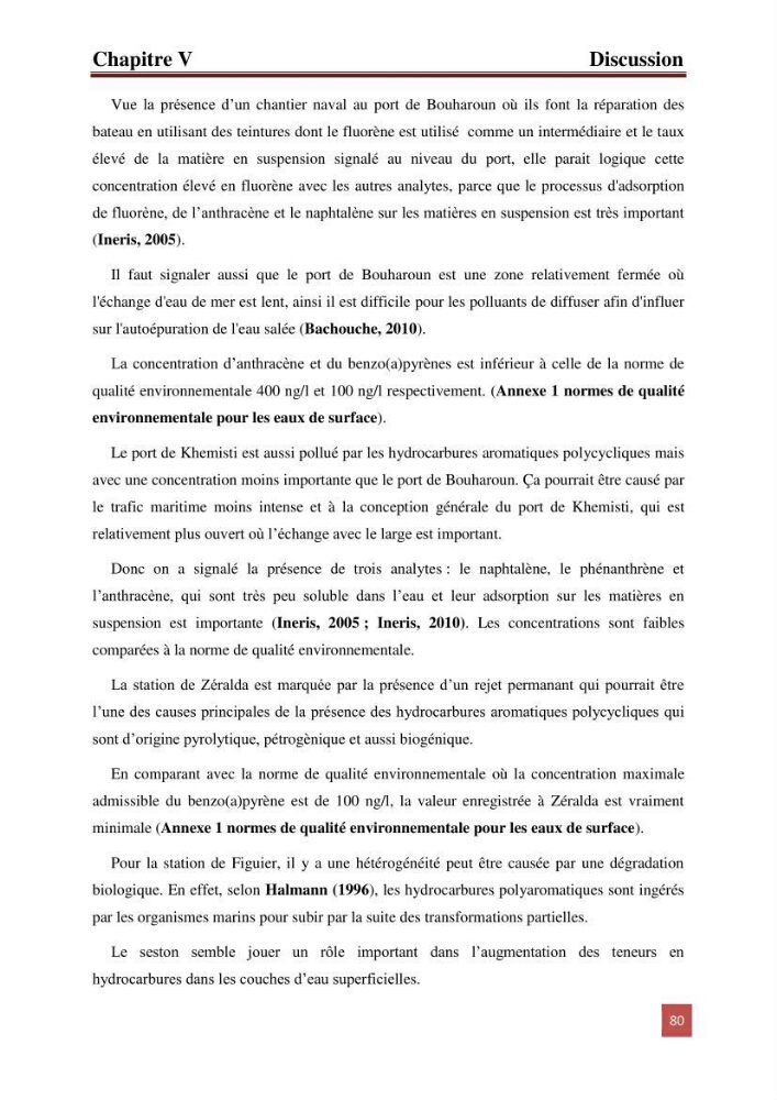 Evaluation du taux des hydrocarbures aromatiques polycycliques chez le mollusque Patella.sp et les moules du littoral Algérois
