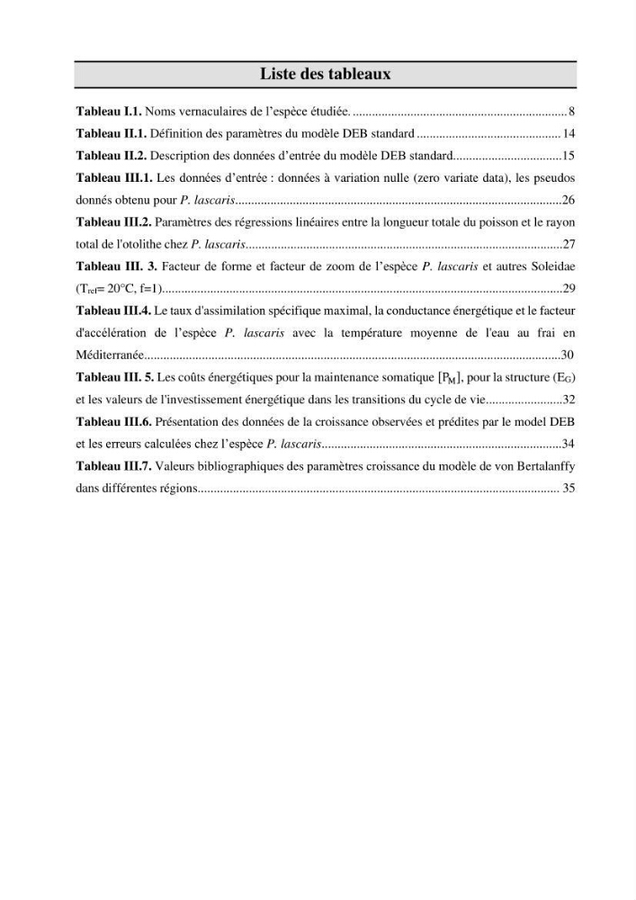 Effet de la température du milieu sur la reproduction et la croissance de Pegusa Lascaris ( Risso,1810) des eaux centre algérienne selon la théorie DEB