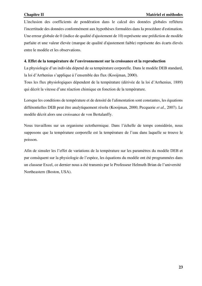 Effet de la température du milieu sur la reproduction et la croissance de Pegusa Lascaris ( Risso,1810) des eaux centre algérienne selon la théorie DEB
