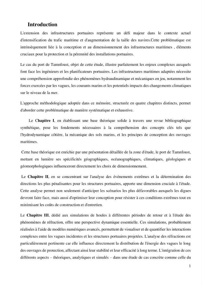 Etude de l\'éxtention du port de Tamenfoust-Est