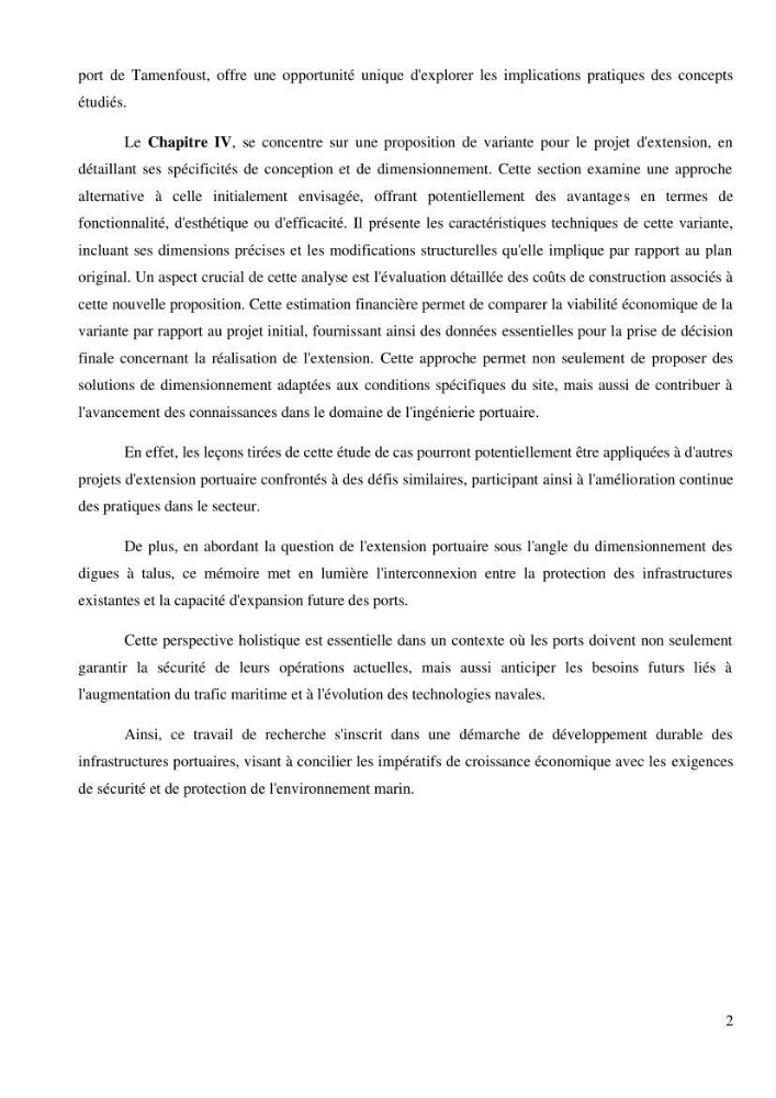 Etude de l\'éxtention du port de Tamenfoust-Est