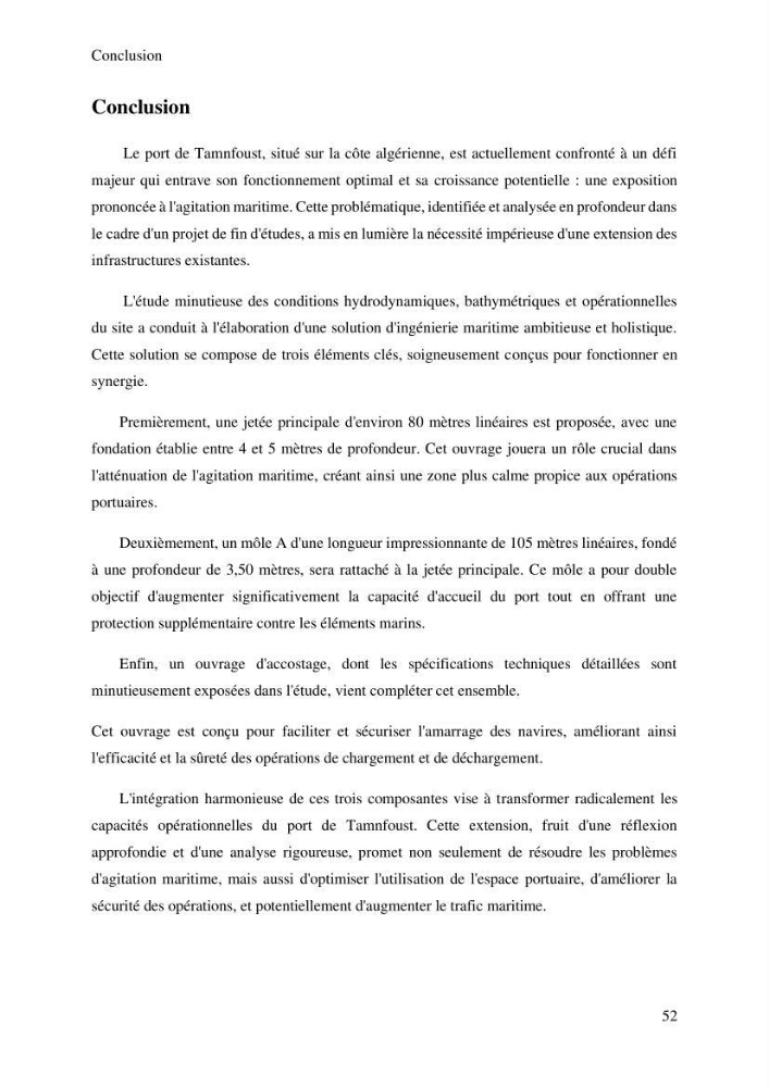 Etude de l\'éxtention du port de Tamenfoust-Est