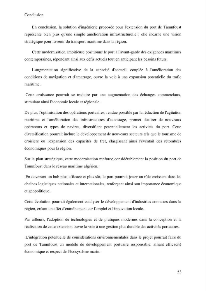 Etude de l\'éxtention du port de Tamenfoust-Est