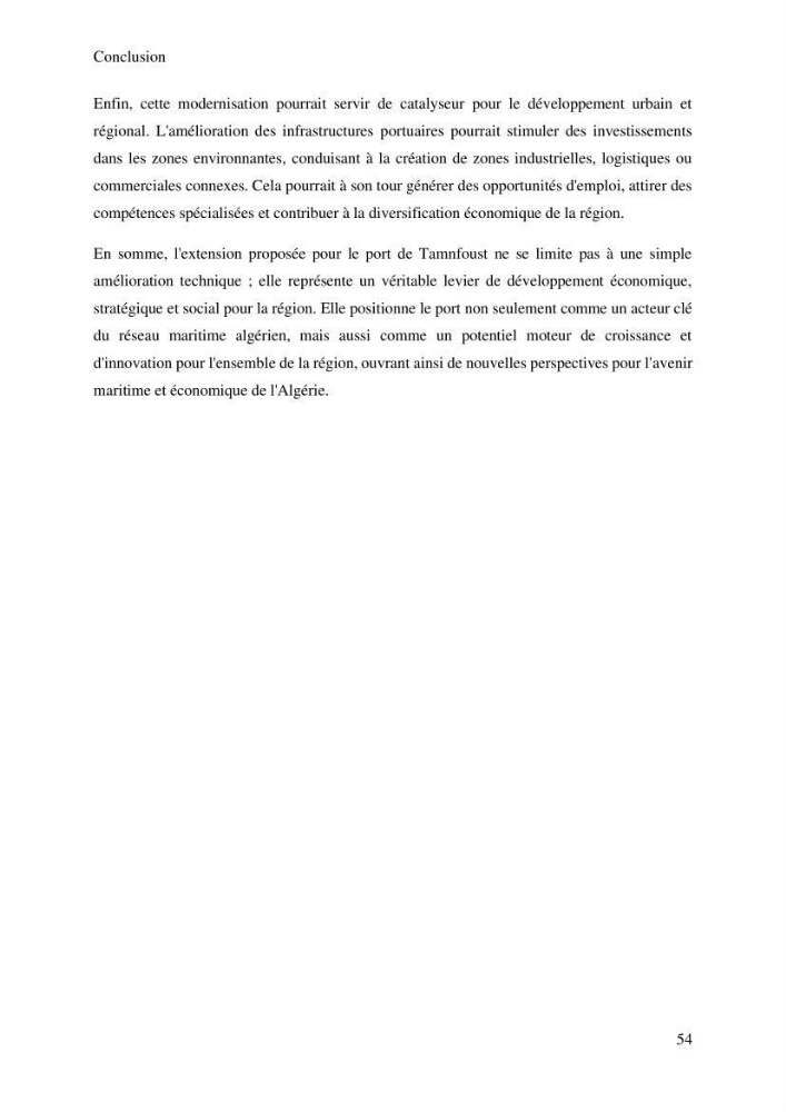 Etude de l\'éxtention du port de Tamenfoust-Est