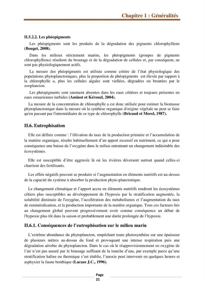 Suivi des paramètres physico-chimiques et des sels nutritifs dans la côte Algéroise: