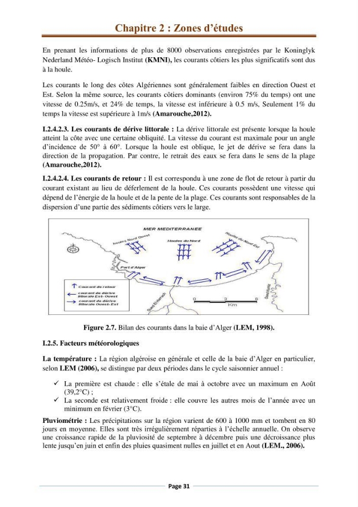 Suivi des paramètres physico-chimiques et des sels nutritifs dans la côte Algéroise: