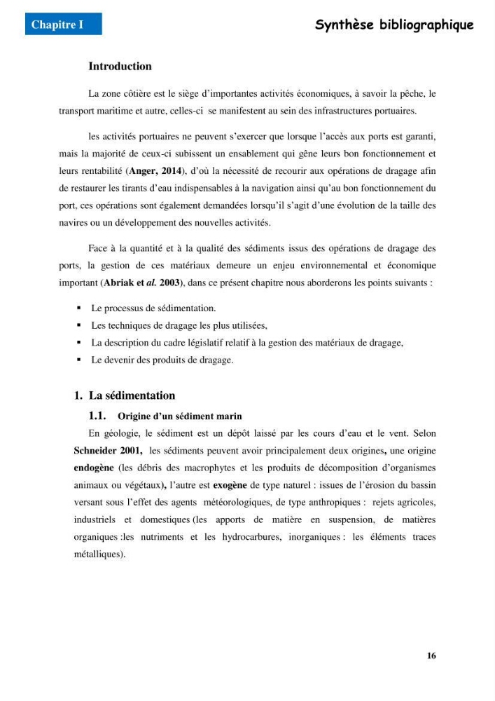 Etude du comportement physique et mécanique des sédiments de dragage pour leur valorisation en techniques routières \"cas du port de Sidi fredj\"