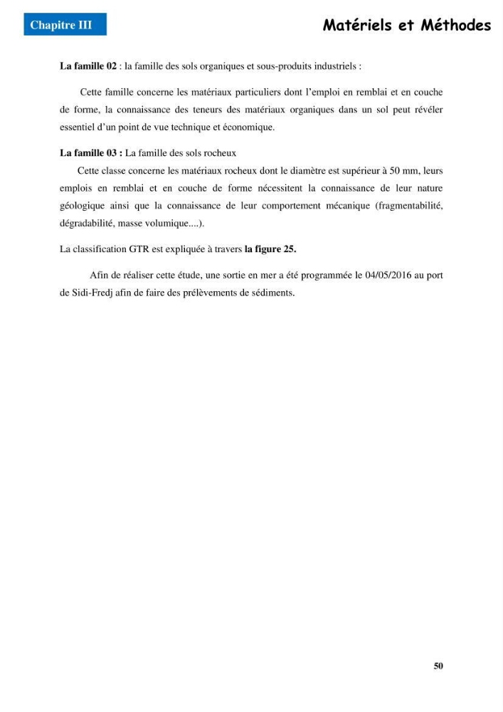 Etude du comportement physique et mécanique des sédiments de dragage pour leur valorisation en techniques routières \"cas du port de Sidi fredj\"