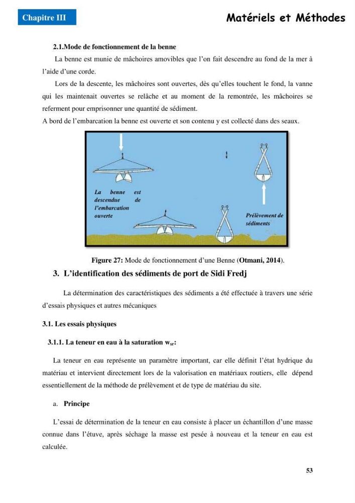 Etude du comportement physique et mécanique des sédiments de dragage pour leur valorisation en techniques routières \"cas du port de Sidi fredj\"