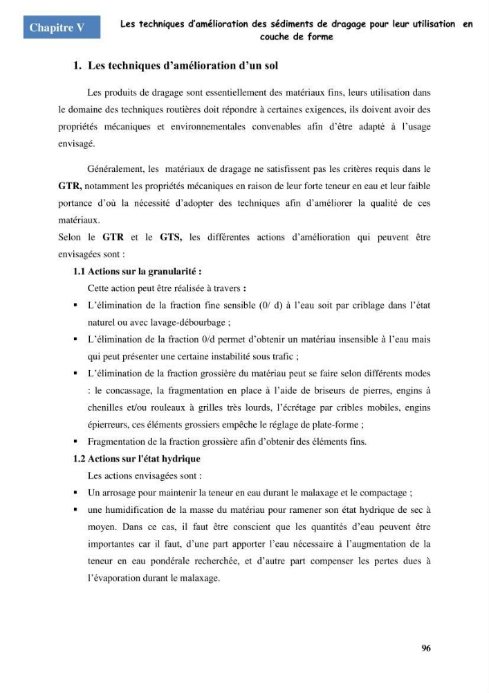 Etude du comportement physique et mécanique des sédiments de dragage pour leur valorisation en techniques routières \"cas du port de Sidi fredj\"