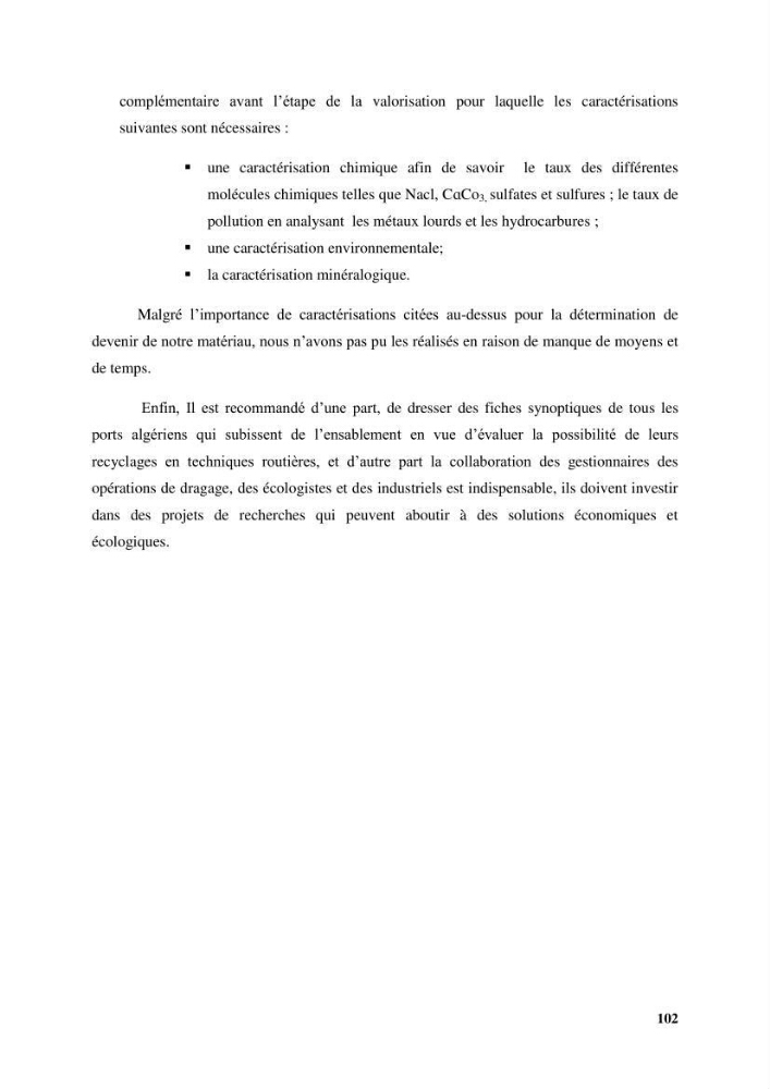 Etude du comportement physique et mécanique des sédiments de dragage pour leur valorisation en techniques routières \"cas du port de Sidi fredj\"