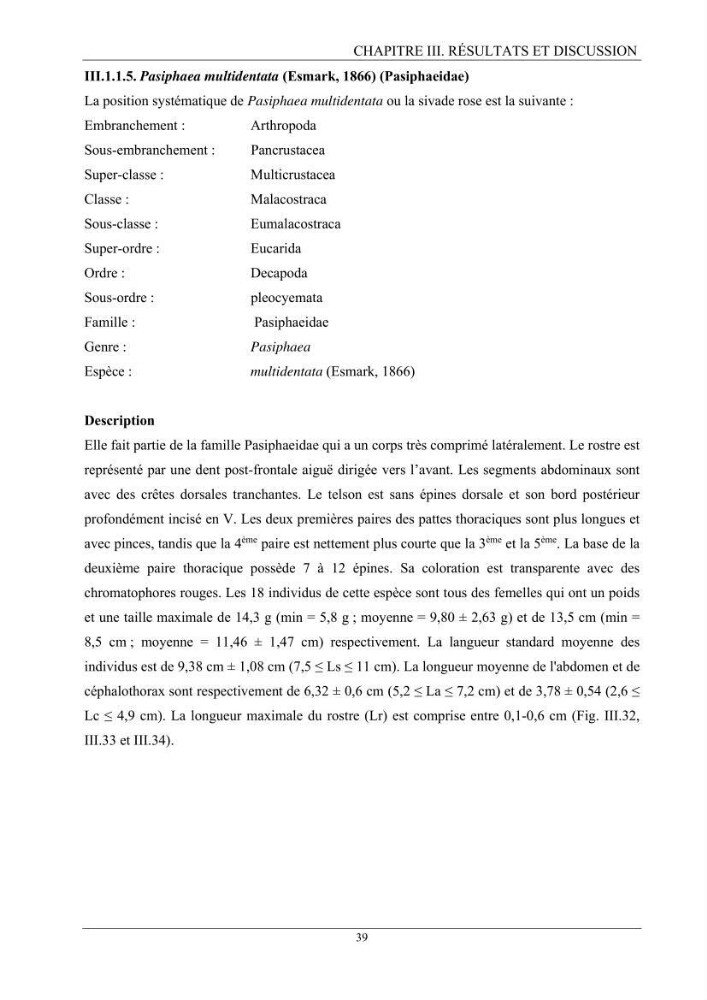 Contribution à l’inventaire des crevettes (Crustacea, Decapoda) dans la région centre du bassin Algérien: