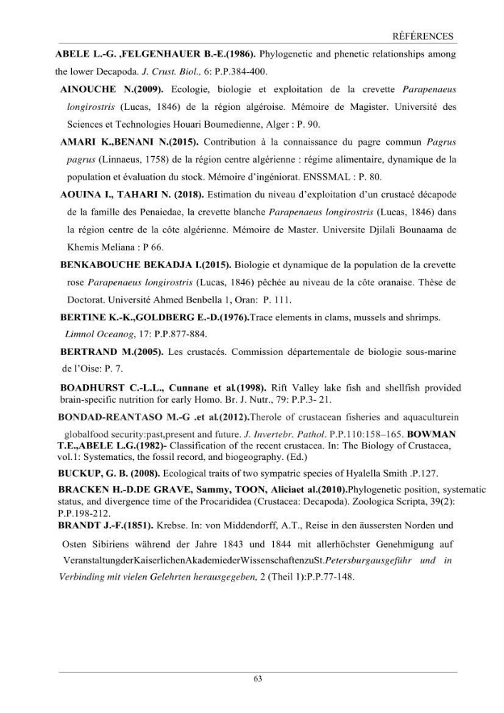 Contribution à l’inventaire des crevettes (Crustacea, Decapoda) dans la région centre du bassin Algérien: